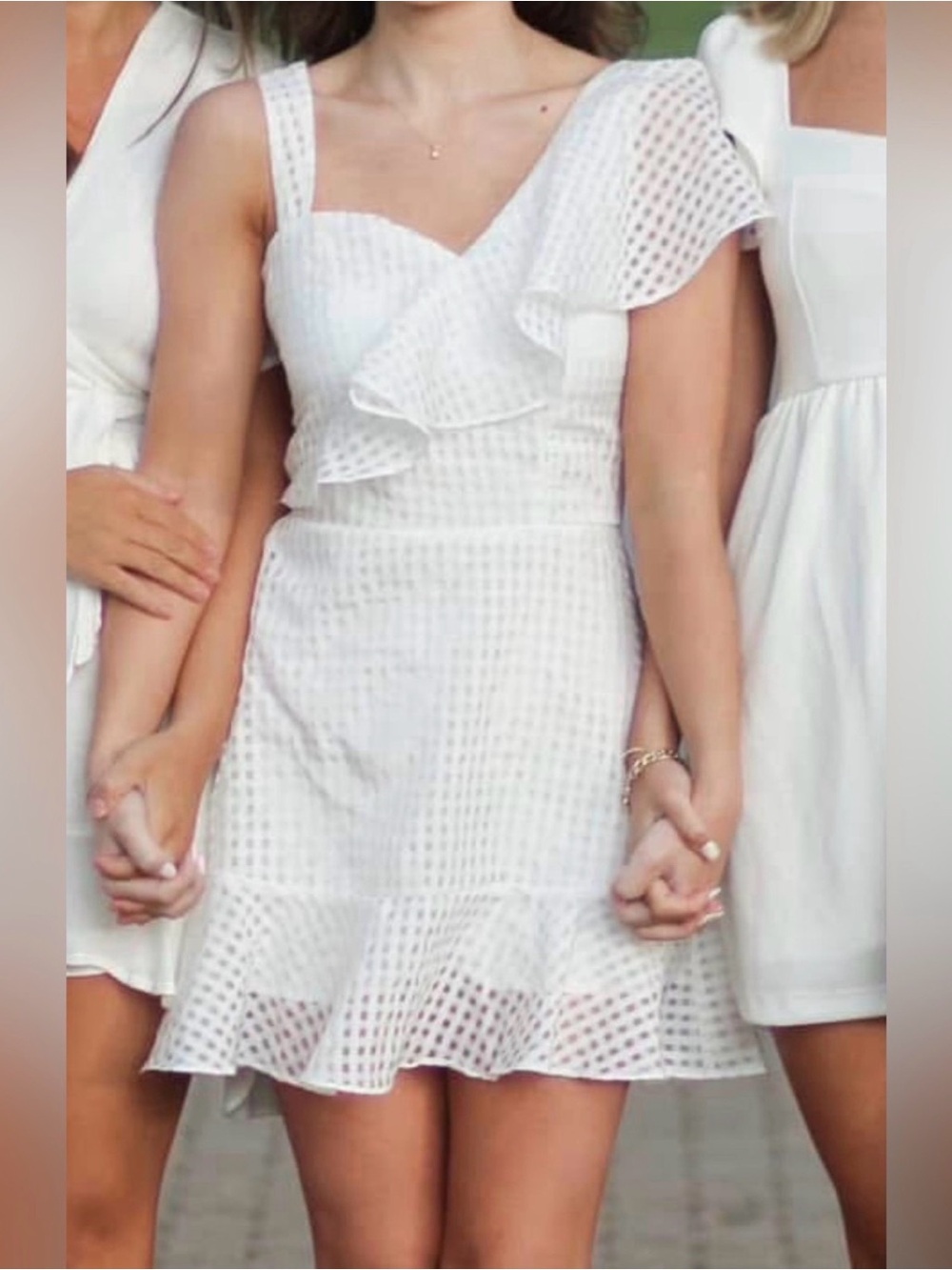 Day+Moon White ruffle dress